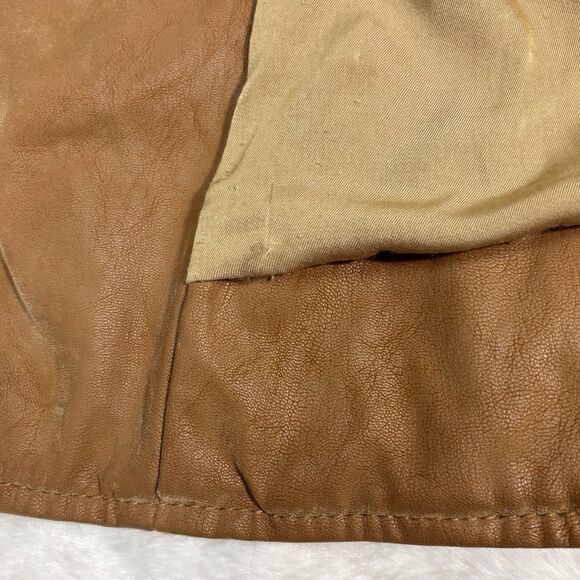 We The Free People Fenix Faux Leather Moto Jacket Camel Brown Women’s Medium - Picture 2 of 8